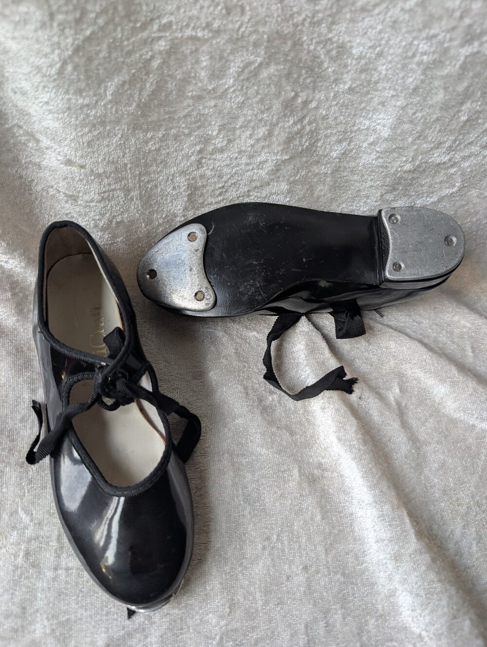 Leather Tap Dancing Shoes Toddler Girls 10 1/2 Miss Qualicraft